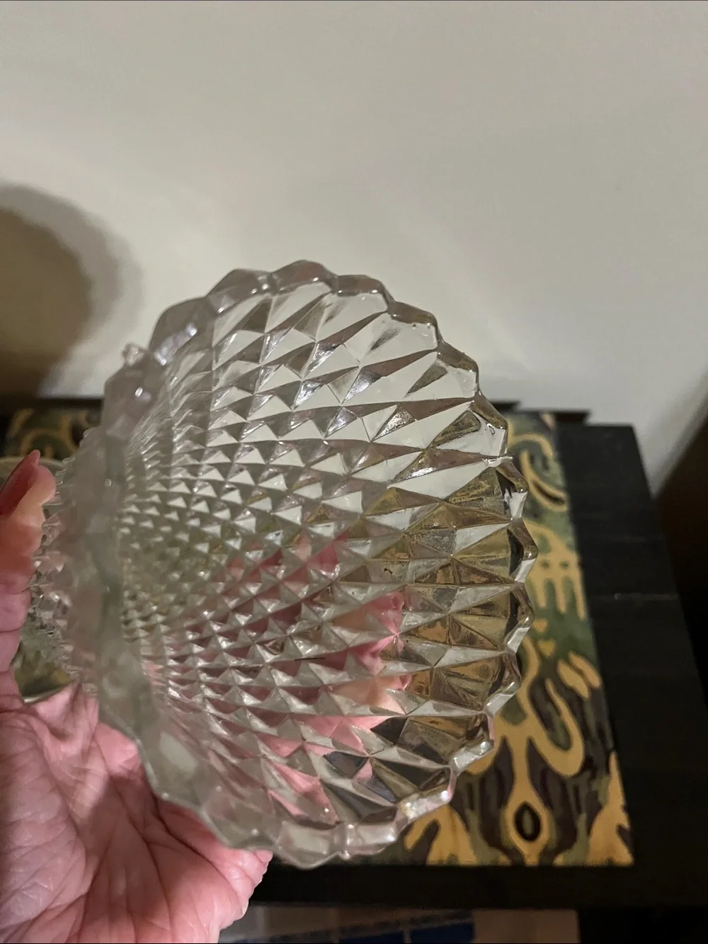 Clear Diamond-Cut Glass Vase - Home Accents